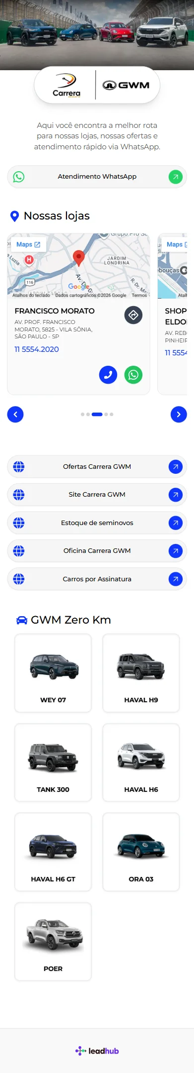 Template DealerBio GWM em mobile